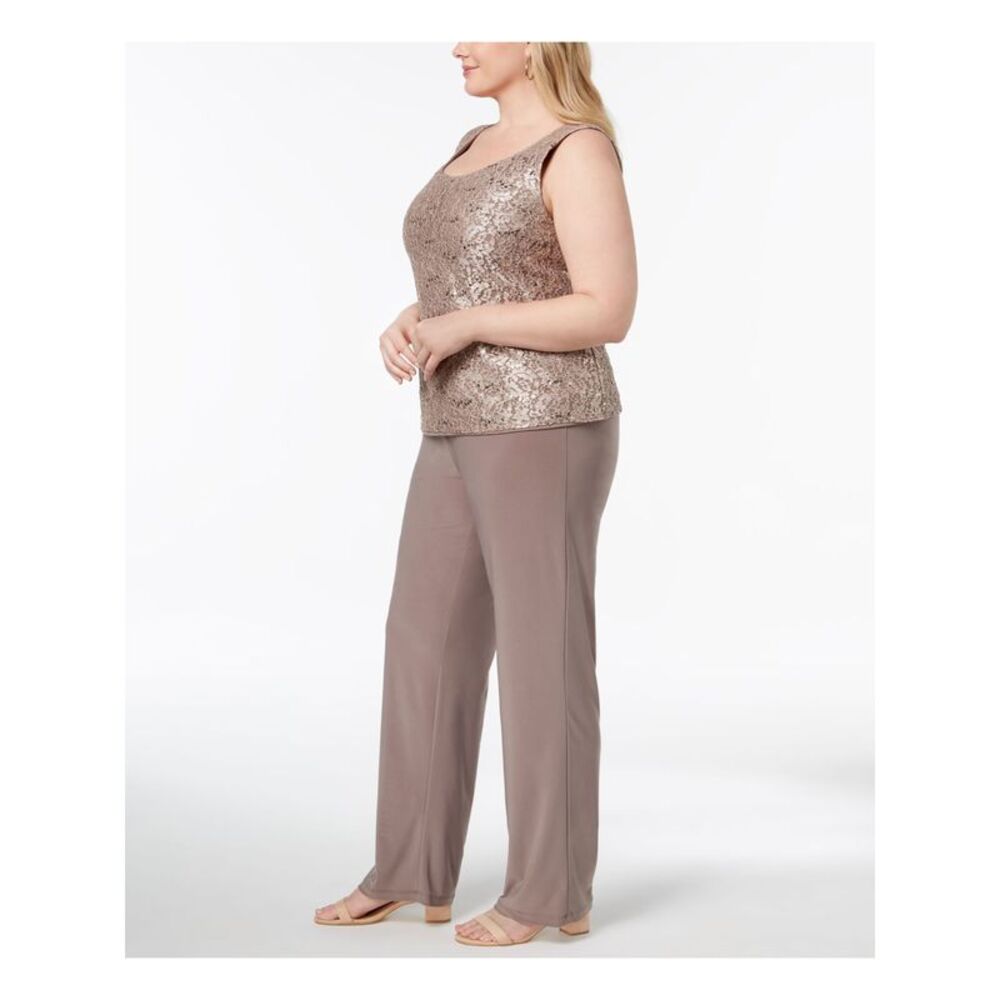 R&M RICHARDS WOMAN Womens Beige Wear To Work Straight leg Pants Plus 18W